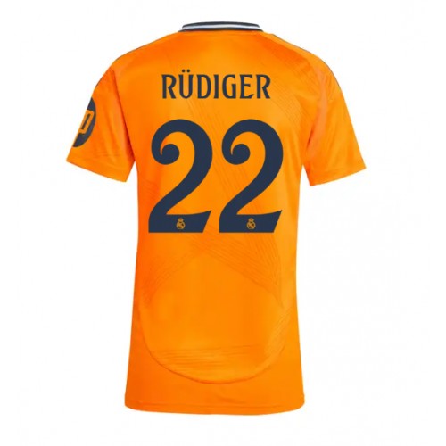 Fotballdrakt Dame Real Madrid Antonio Rudiger #22 Bortedrakt 2024-25 Kortermet